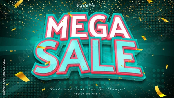 Fototapeta mega sale 3d style editable text effect