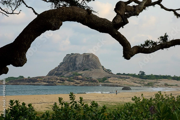 Fototapeta Patanangala Rock (also known as Elephant Rock) in Yala National Park, Sri Lanka. 