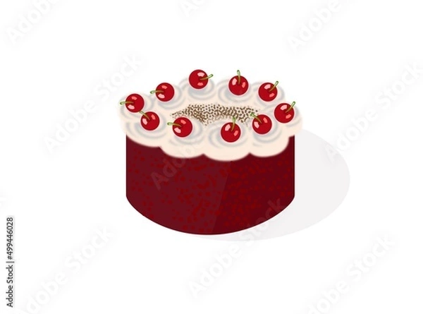 Fototapeta cake with cherry,Black Forest cake