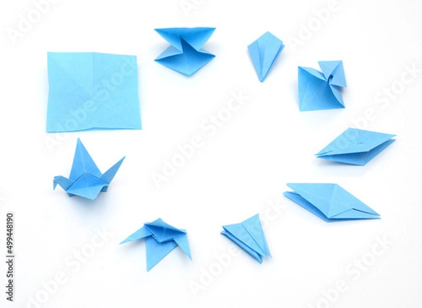 Obraz Step-by-step origami crane folding