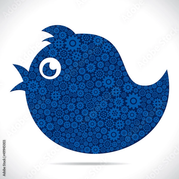 Fototapeta tweet bird design with gear stock vector