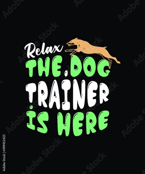 Fototapeta Dog Trainer T-shirt Design Vector