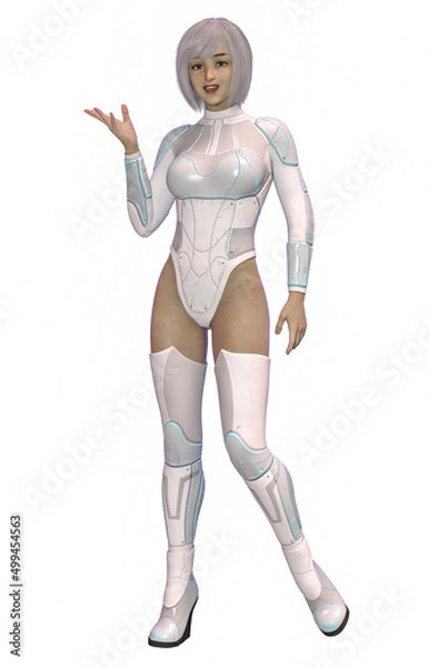 Obraz Sci-fi cyborg girl posing
