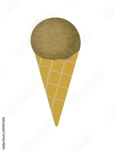 Fototapeta ice cream cone chocolate one  ball