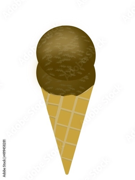 Fototapeta chocolate ice cream two  Balls