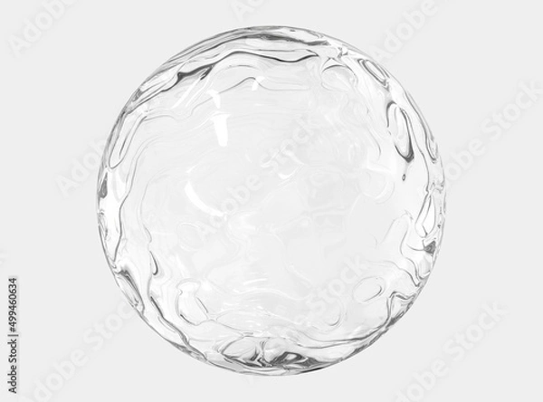 Fototapeta Ice ball isolated on white background with clipping path. Abstract sphere glossy geometric object for food and drink.