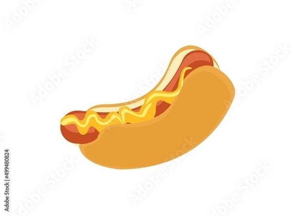 Fototapeta hot dog with mustard