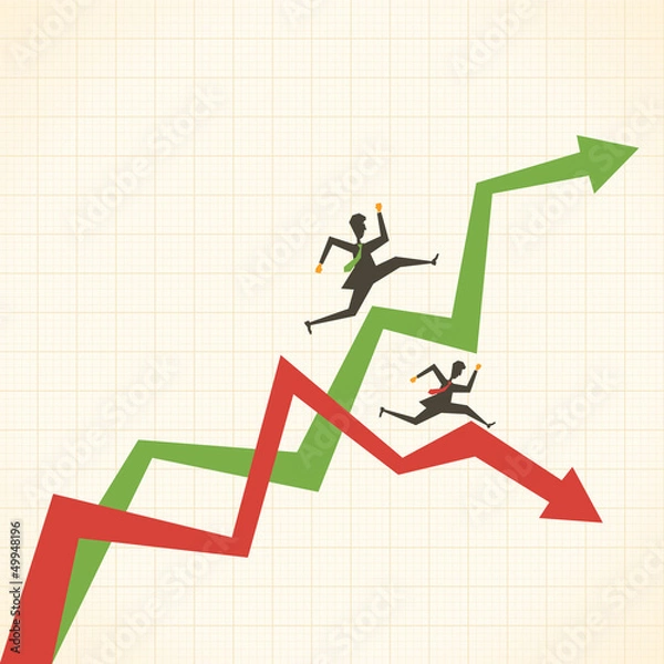 Fototapeta market move up and down stock vector