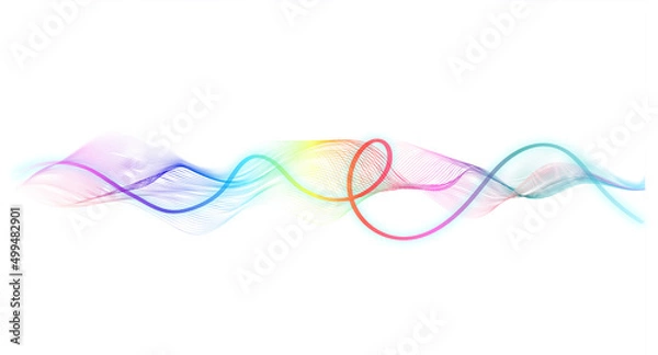 Obraz Abstract wave lines pattern dynamic colorful light background.