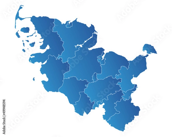 Obraz Mapa Szlezwika-Holsztyna