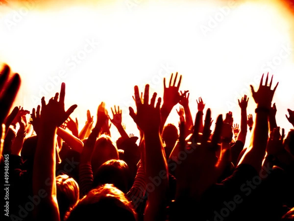 Obraz crowd of people dancing at concert