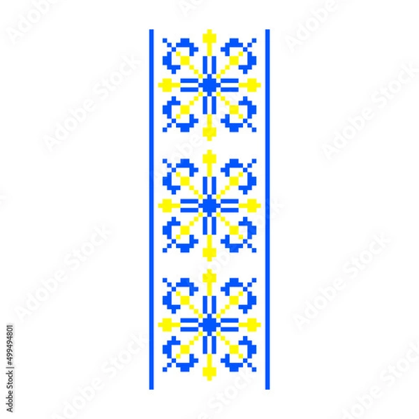 Obraz Pixelized pattern Vyshyvanka Traditional Ukrainian Seamless Pattern slavic ornament