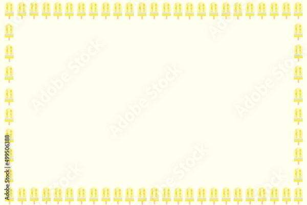 Obraz Banana flavored ice cream sticks Surrounded by pastel colors like a picture frame, or put text in an empty space with cute and appetizing colors.