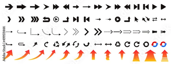 Obraz シンプルな矢印のアイコンセット
