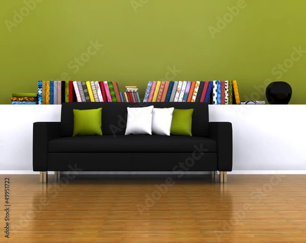 Obraz Living room with library