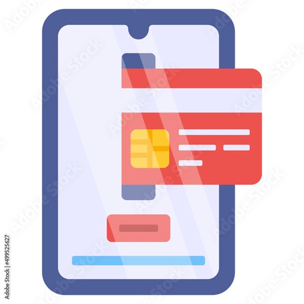 Fototapeta Vector design of mobile card payment
