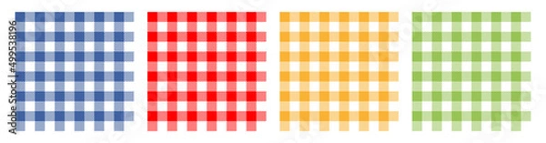 Obraz Seamless tablecloth fabric color blue, red, yellow, green, vector illustration