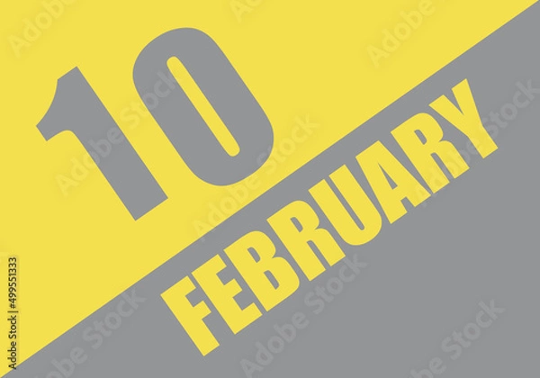 Fototapeta Calendar trendy colors 2021, 10 february. Background and lettering Ultimate Gray and Illuminating