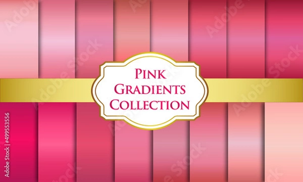 Fototapeta Vector set of pink gradients