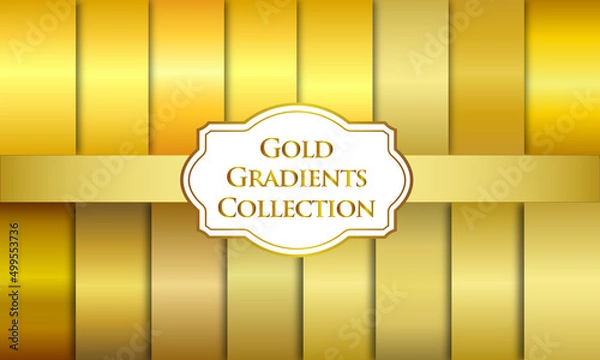 Fototapeta Vector set of gold gradients