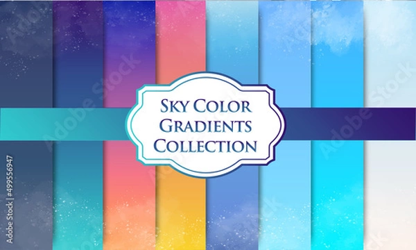 Fototapeta Vector set of sky color gradients
