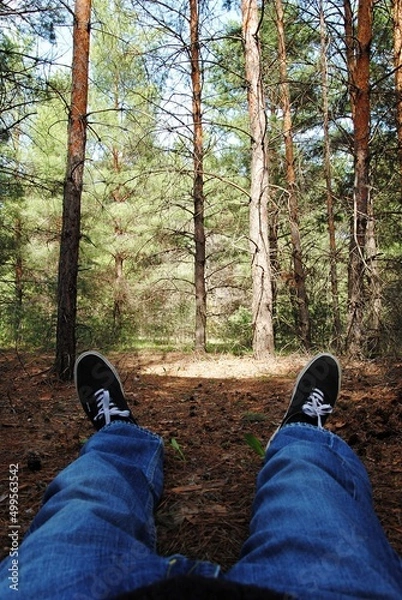 Obraz person in the forest