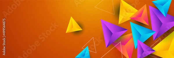 Fototapeta Abstract red orange yellow blue colorful geometric banner background. Vector abstract graphic design banner pattern background template.
