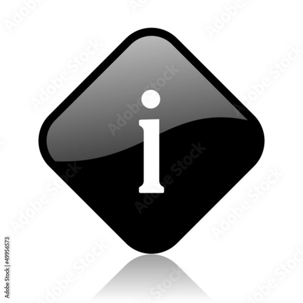 Obraz information black square glossy internet icon