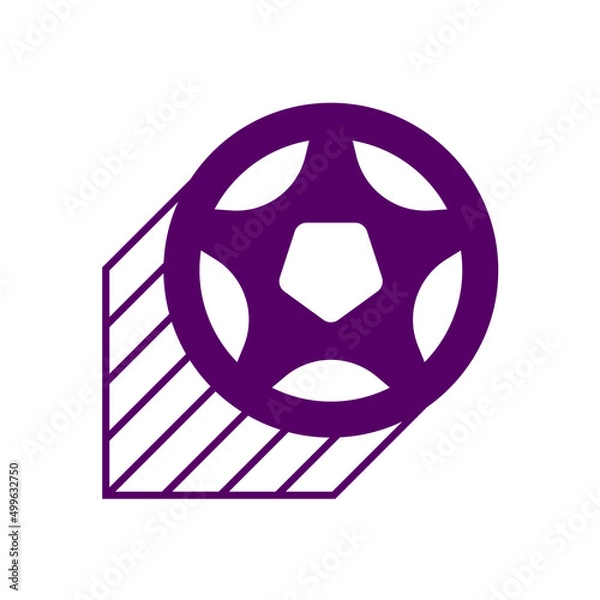 Fototapeta Vector ball icon with thin line elements inspired by the Qatar World Cup football championship 2022 by fifa