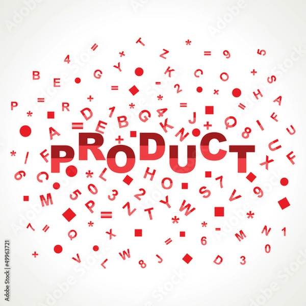 Fototapeta Product  word with in alphabets