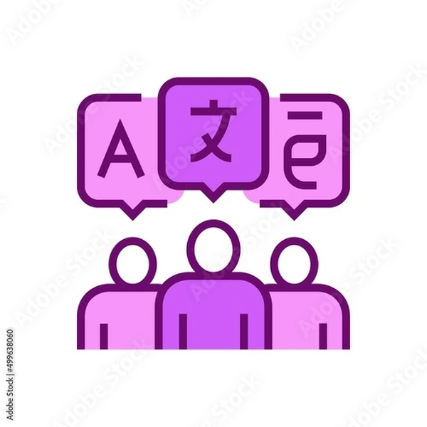 Fototapeta Different languages icon. Different nationalities vector illustration.