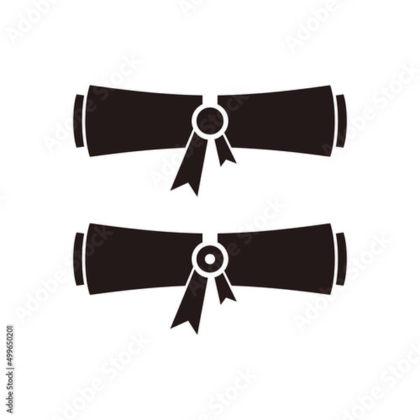 Obraz Graduation diploma set vector icon isolated on white background	