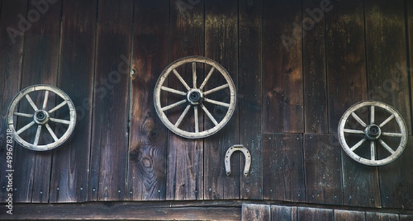Obraz old wooden wheel