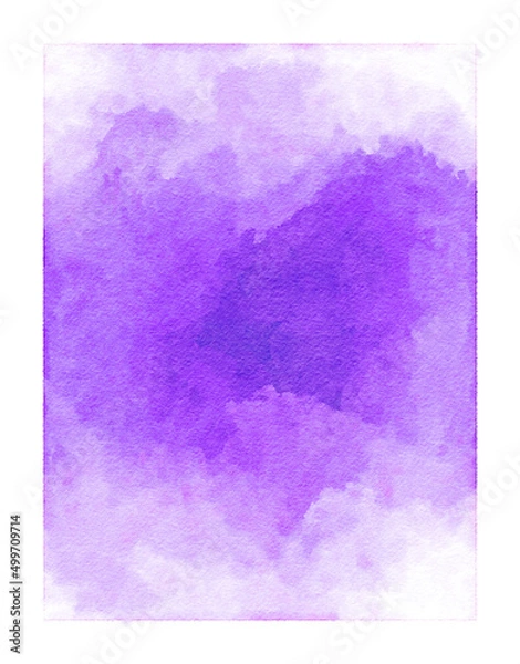 Fototapeta purple watercolor paper background, abstract wet impressionist paint pattern, graphic design