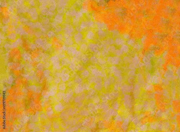 Fototapeta yellow orange beige watercolor background with water marks and stains