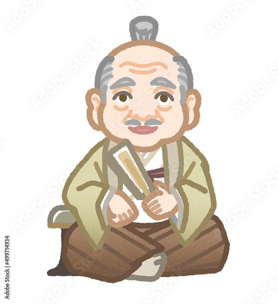 Obraz 座っている徳川家康の様な殿様