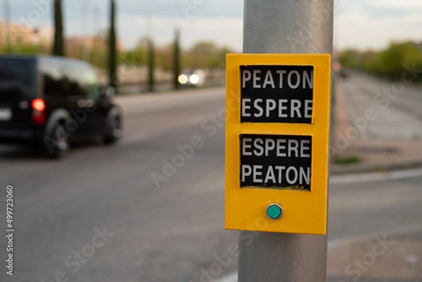 Fototapeta pedestrian buttons at crosswalks