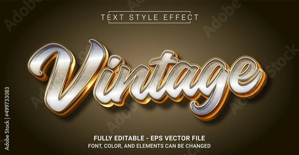 Fototapeta Golden Vintage Text Style Effect. Editable Graphic Text Template.