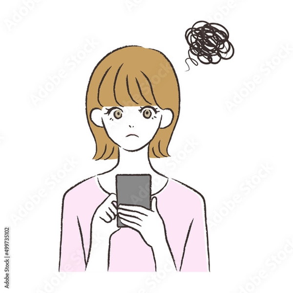 Fototapeta スマホを持つ女性