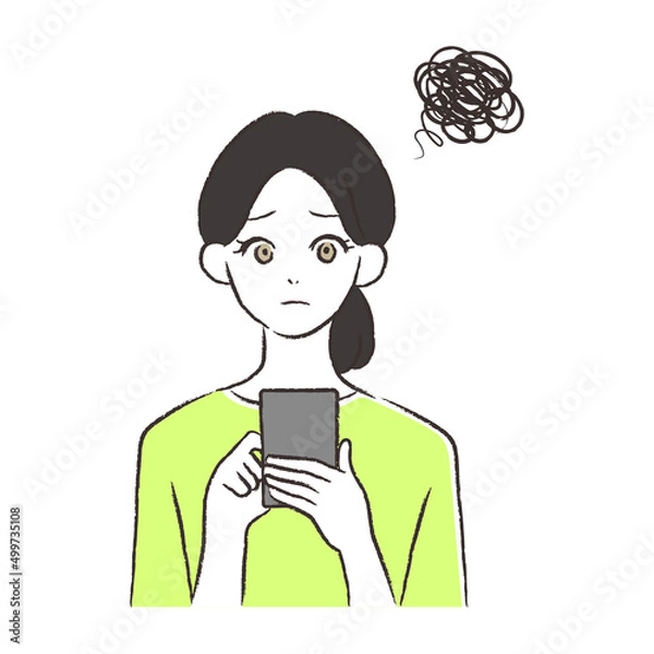 Fototapeta スマホを持つ女性