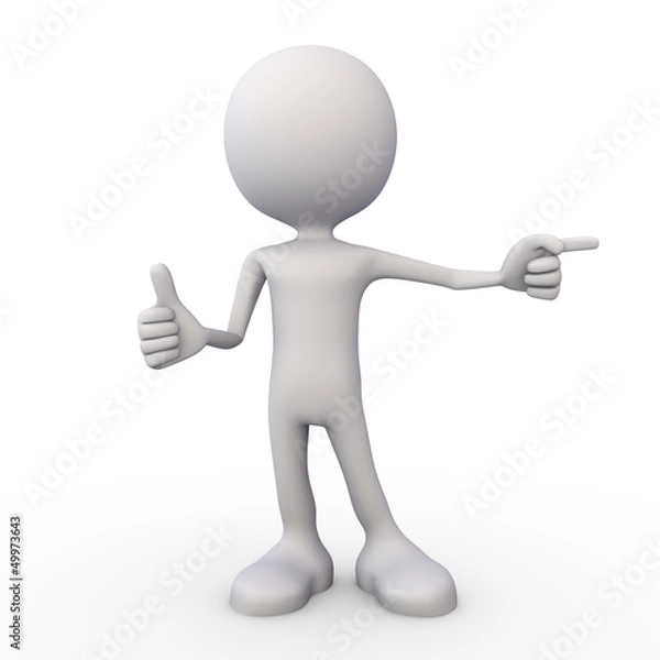 Obraz 3D Minimalistic Person - Thumbs Up