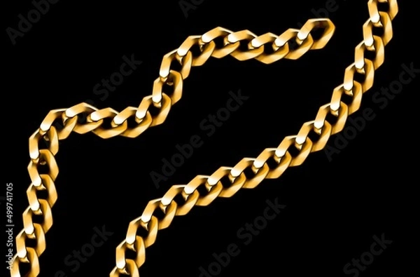 Obraz gold chain, pattern on black background