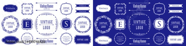 Fototapeta 高級感のある豪華なあしらい。見出しや飾り罫のセット。デザイン素材。装飾素材。	
