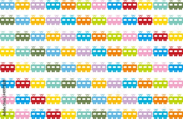 Fototapeta 可愛い電車模様