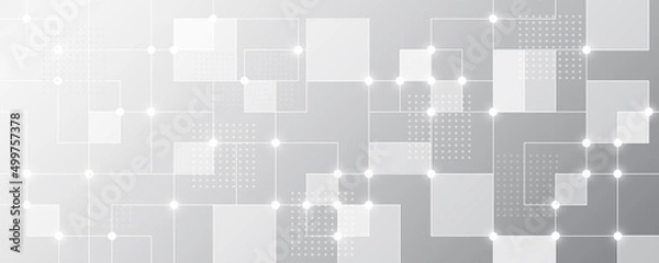 Obraz Grey white Abstract technology background, Hi tech digital connect, communication, high technology concept, science background