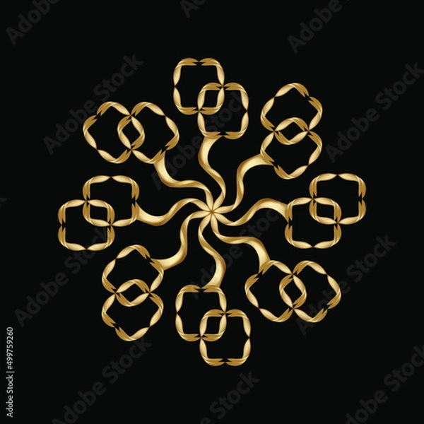 Obraz Flower pattern and black background. Vector graphics for wallpaper design, postcards, evening dresses, curtains.
