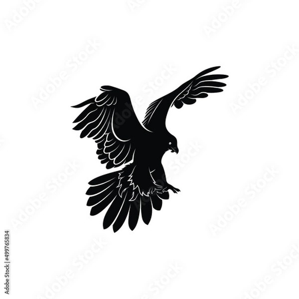 Obraz bearded vulture bird silhouette vector illustration abstract
