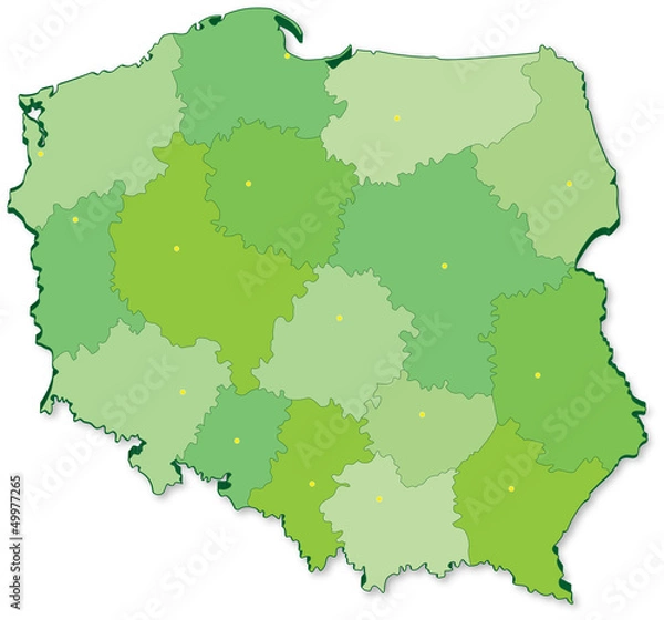 Obraz map pl green