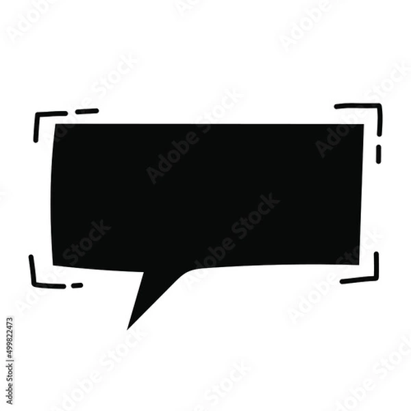 Obraz Speech blank bubble symbol monochrome black cloud isolated on white background. Ideal for cartoon comic book presentation decoration.