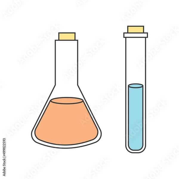 Obraz シンプルなフラスコと試験管